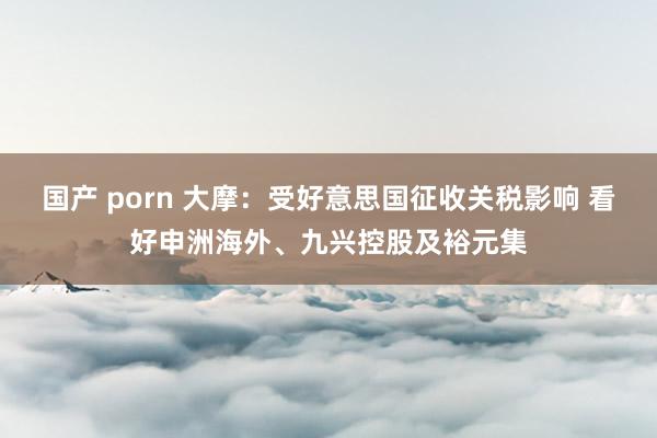 国产 porn 大摩：受好意思国征收关税影响 看好申洲海外、
